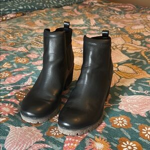 Black Leather Ankle Boots